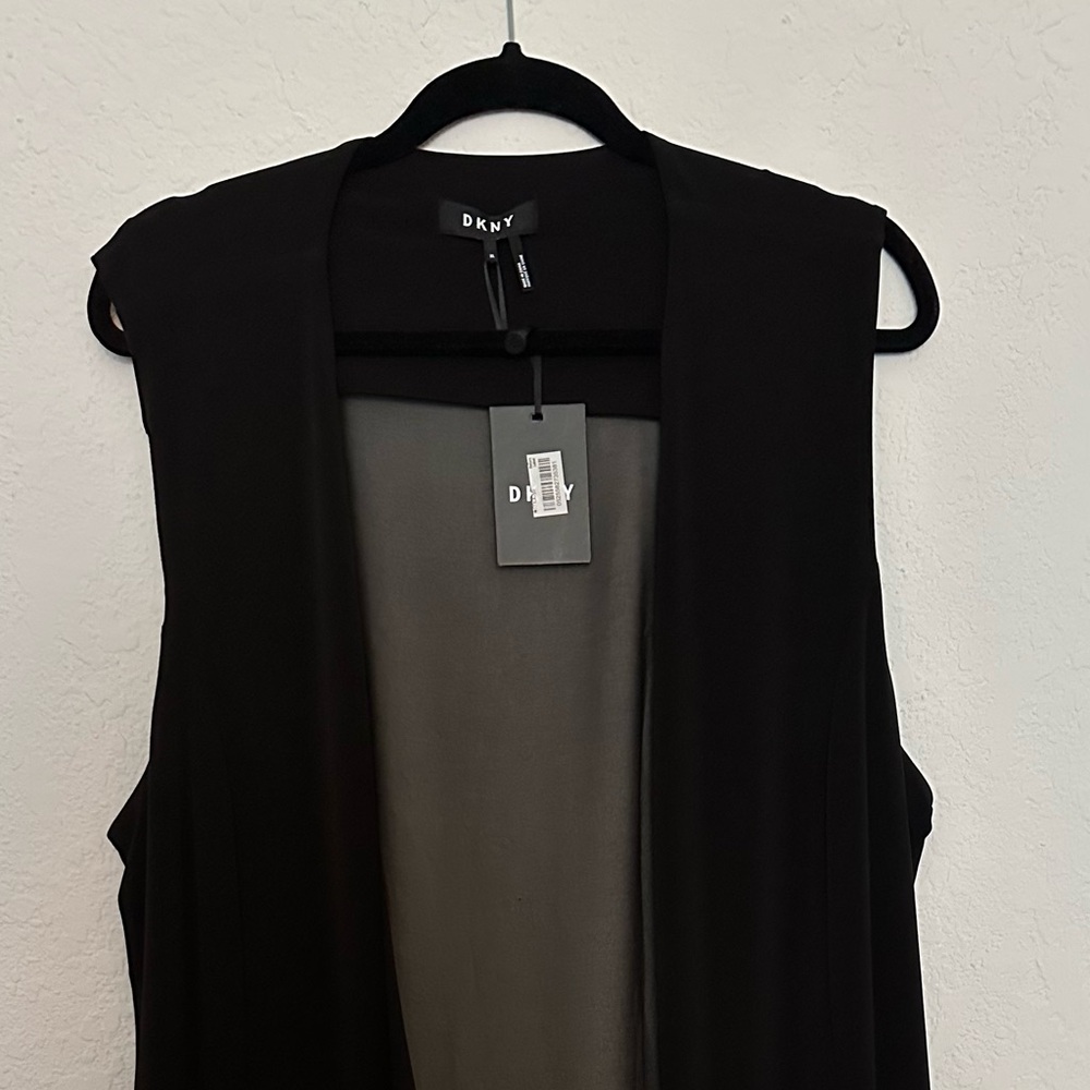 DKNY Pure Black long, elegant Vest